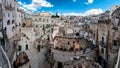 Panoramic view of Sassi di Matera from Piazza Vittorio Veneto